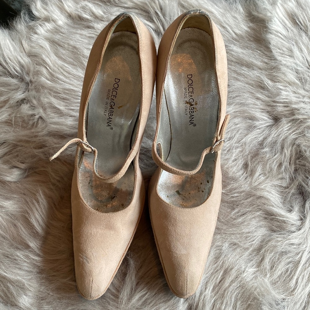 Dolce & Gabbana blush suede platform high heels size 36